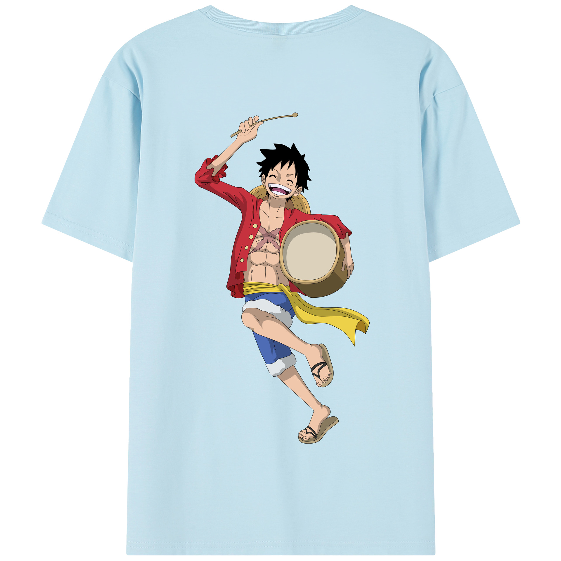 ワンピース モンキー・D・ルフィ ONE PIECE Monkey D. Luffy 綿100％半袖Tシャツ（背面プリント）